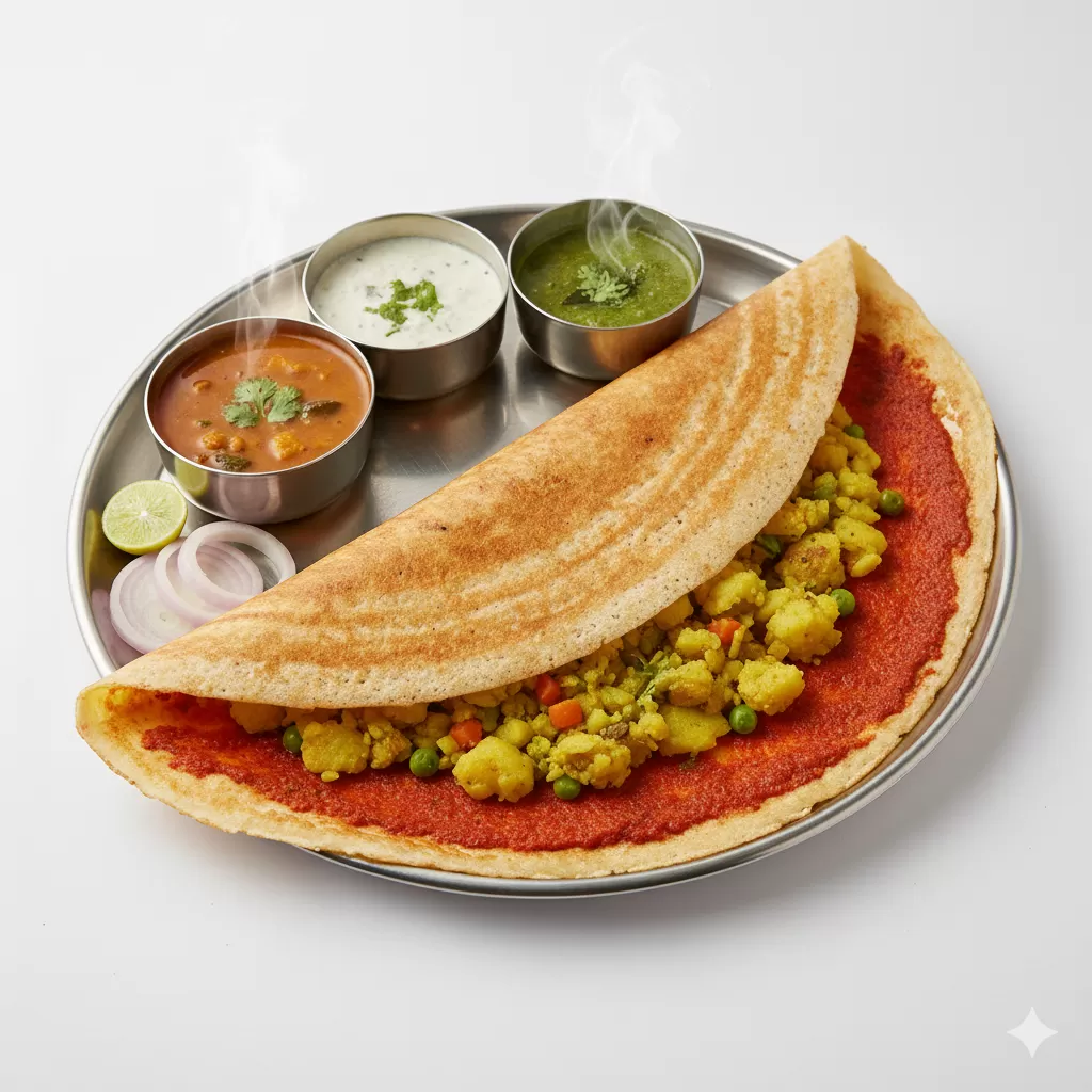 લસણીયા મસાલા ઢોસા